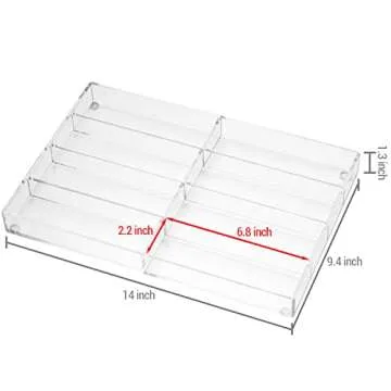 MyGift Acrylic Sunglass Organizer Tray with 8 Compartments