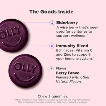 OLLY Immunity Gummies - Elderberry Support Supplement