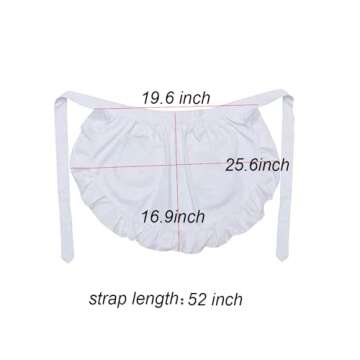 GIGGSKZE Women's Waist Apron with Two Pockets Half Apron Waitress Servant Costume Aprons for Kitchen...