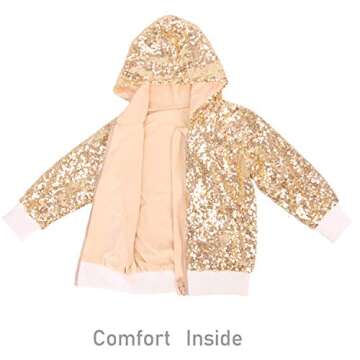 Cilucu Kids Jackets Girls Boys Sequin Zipper Coat Jacket for Toddler Birthday Christmas Clothes
