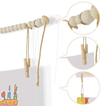 KLOGTSIND Kids Art Display Wall Decor with 34 Clips