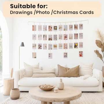 KLOGTSIND Kids Art Display Wall Decor with 34 Clips