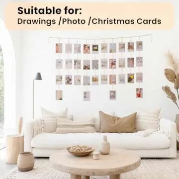 KLOGTSIND Kids Art Display Wall Decor with 34 Clips