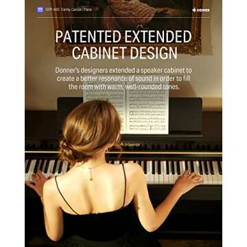 Digital Piano, Donner 88 Key Piano Weighted Keyboard, premium upright Keyboard Piano for Beginner Pr...