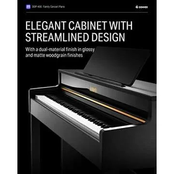 Digital Piano, Donner 88 Key Piano Weighted Keyboard, premium upright Keyboard Piano for Beginner Professional, Home Piano Full Size luxury Electric Keyboard with Headphone Power Adapter DDP-400