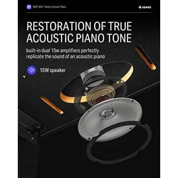 Digital Piano, Donner 88 Key Piano Weighted Keyboard, premium upright Keyboard Piano for Beginner Professional, Home Piano Full Size luxury Electric Keyboard with Headphone Power Adapter DDP-400