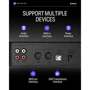 Digital Piano, Donner 88 Key Piano Weighted Keyboard, premium upright Keyboard Piano for Beginner Professional, Home Piano Full Size luxury Electric Keyboard with Headphone Power Adapter DDP-400