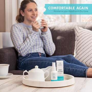 Natural Dry Mouth Moisturizing Spray with Xylitol - Dry Gone Throat Moisturizer Provides Relief from...