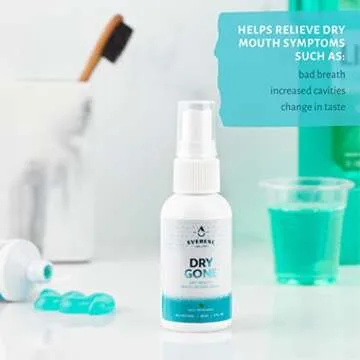 Natural Dry Mouth Moisturizing Spray with Xylitol - Dry Gone Throat Moisturizer Provides Relief from Cotton Mouth with Neem, Peppermint Oil, & Herbal Extracts (2 Fl Oz)