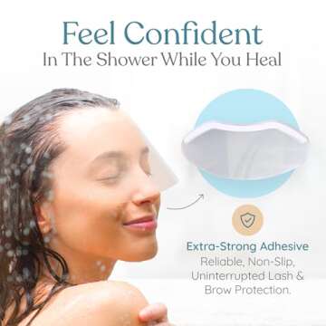 Eyelash Shield Shower Visor For Adults - 100 Eye Shields for After Surgery Shampoo, Microblading Supplies Permanent Makeup Supplies - Lash Guard - Eyelash Protector - Eye Shield After Cataract Surgery