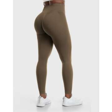 YEOREO Amplify Leggings for Women Seamless Scrunch Leggings Butt Lifting Gym High Waisted Athletic Leggings Coffee