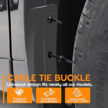 100PCS Nylon Universal Cable Tie Buckle for Automotive Repair