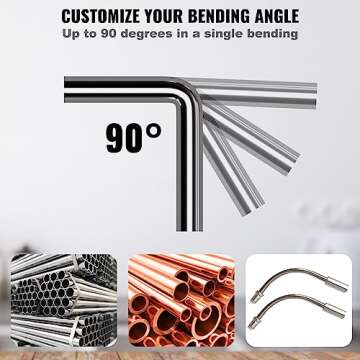 VEVOR Pipe Tube Bender, 1/4"-7/8" O.D. Ratcheting Tubing Bender, 90° Forward/Reverse Pipes Bending Tools with 7 Dies and Pipe Cutter for HVAC Air Conditioning Refrigerator Repair