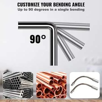 VEVOR Pipe Tube Bender, 1/4"-7/8" O.D. Ratcheting Tubing Bender, 90° Forward/Reverse Pipes Bending Tools with 7 Dies and Pipe Cutter for HVAC Air Conditioning Refrigerator Repair