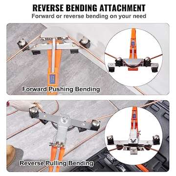 VEVOR Pipe Tube Bender, 1/4"-7/8" O.D. Ratcheting Tubing Bender, 90° Forward/Reverse Pipes Bending Tools with 7 Dies and Pipe Cutter for HVAC Air Conditioning Refrigerator Repair