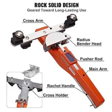 VEVOR Pipe Tube Bender, 1/4"-7/8" O.D. Ratcheting Tubing Bender, 90° Forward/Reverse Pipes Bending Tools with 7 Dies and Pipe Cutter for HVAC Air Conditioning Refrigerator Repair