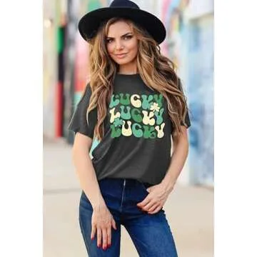 Womens Retro St Patricks Day Vintage Shamrock Tee