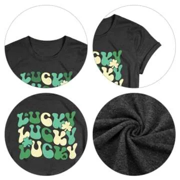 Womens Retro St Patricks Day Vintage Shamrock Tee