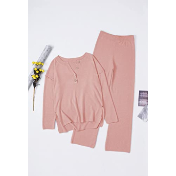 Pink Queen Women 2 Piece Knit Sweatsuit Stylish Comfortable Outfit