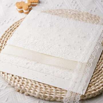 LewuwoPoing 15Pcs Handmade Scrapbook Art Paper Craft Textured Paper Colorful A5 sheet Mesh Special P...