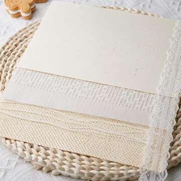 LewuwoPoing 15Pcs Handmade Scrapbook Art Paper Craft Textured Paper Colorful A5 sheet Mesh Special Paper Mix for Scrapbooking Junk Journal Journaling Supplies DIY Materials,5.8x8.2 inches (White)