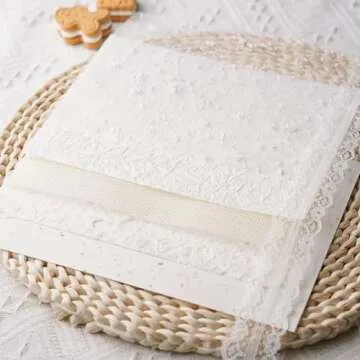 LewuwoPoing 15Pcs Handmade Scrapbook Art Paper Craft Textured Paper Colorful A5 sheet Mesh Special Paper Mix for Scrapbooking Junk Journal Journaling Supplies DIY Materials,5.8x8.2 inches (White)