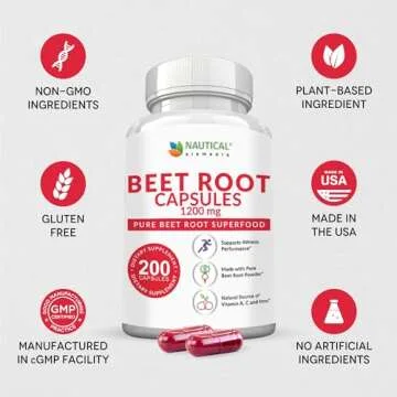 Beet Root Capsules: Support Blood Pressure & Athletic Performance