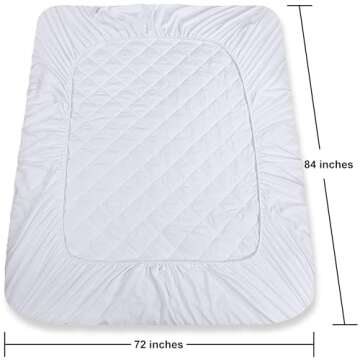 Utopia Bedding Quilted Fitted Mattress Pad – California King Size, Elastic Fitted Mattress Topper Protector and Cover Stretches up to 16 Inches Deep, Machine Washable (White)