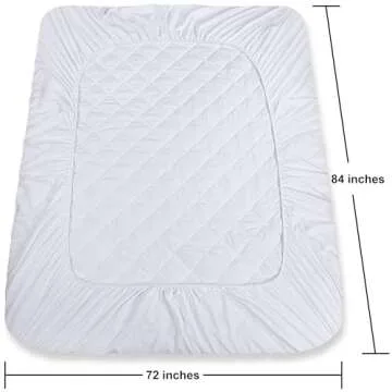 Utopia Bedding Quilted Fitted Mattress Pad – California King Size, Elastic Fitted Mattress Topper Protector and Cover Stretches up to 16 Inches Deep, Machine Washable (White)