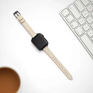 STIROLL Slim Leather Band for Apple Watch - Elegant Comfort