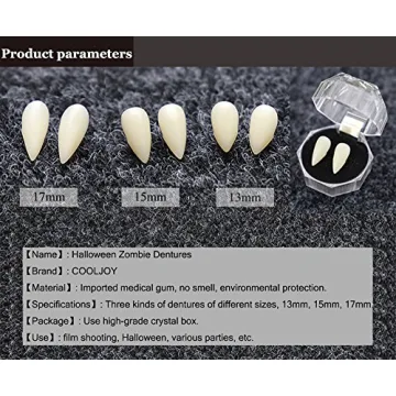 Vampire Fangs Set - 3 Sizes for Halloween Cosplay