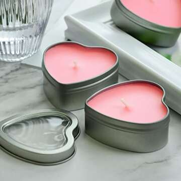 DEYBBY Rose Aromatherapy Pink Tea Light Large Candles, Highly Scented tealight Candles—6 Hours Burn Time for Valentine's Gift, Dinner, Wedding (Pack of 6)