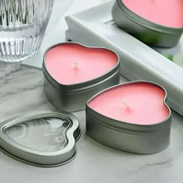 DEYBBY Rose Aromatherapy Pink Tea Light Large Candles, Highly Scented tealight Candles—6 Hours Burn Time for Valentine's Gift, Dinner, Wedding (Pack of 6)