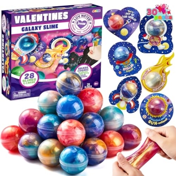 JOYIN Galaxy Slime Valentines Day Gift Cards Set
