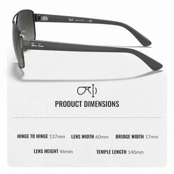 Ray-Ban RB3663 Square Shape Sunglasses With Eyewear Kit Bundle - Adjustable Nose Pads - Ideal Formal and Casual Wear Square Sunglasses