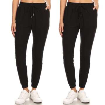 LA12ST Jogger Pants for Women Womens Sweatpants Drawstring Pockets Soft Workout Yoga Lightweight Lounge Pants