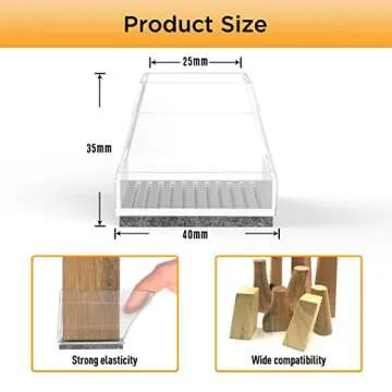 16 Pcs Square Chair Leg Floor Protectors, Chair Leg Covers to Protect Floors, Chair Leg Caps, Chair Foot Protectors for Wood Floors, Chair Leg Protectors for Hardwood Floors, Anti-Scratch & No Noise.