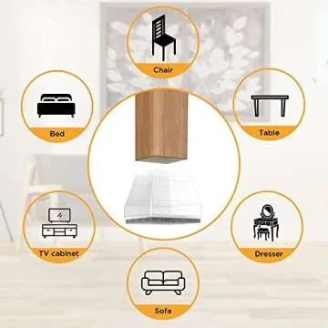 16 Pcs Square Chair Leg Floor Protectors, Chair Leg Covers to Protect Floors, Chair Leg Caps, Chair Foot Protectors for Wood Floors, Chair Leg Protectors for Hardwood Floors, Anti-Scratch & No Noise.