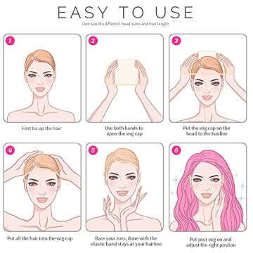 FANDAMEI Wig Cap, 4 pieces Dark Brown Stocking Wig Caps Stretchy Nylon Wig Caps for Women