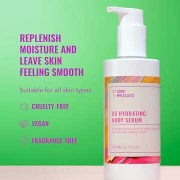 Good Molecules B5 Hydrating Body Serum - Moisturizing Serum with B5 Panthenol, Polyglutamic Acid, an...