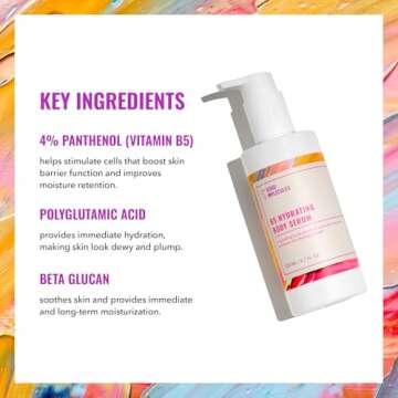 Good Molecules B5 Hydrating Body Serum - Moisturizing Serum with B5 Panthenol, Polyglutamic Acid, and Beta Glucan - Anti-aging Skincare for Body