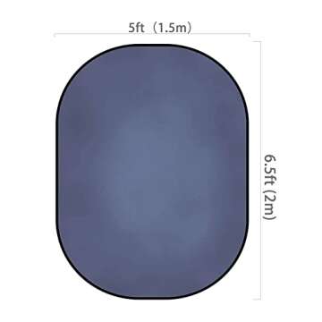 Kate 5x6.5ft(1.5x2m) Collapsible Backdrop Grey Blue Texture Pop up Reversible Photography Background...