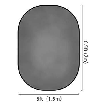 Kate 5x6.5ft(1.5x2m) Collapsible Backdrop Grey Blue Texture Pop up Reversible Photography Backgrounds for Zoom Video Meetings