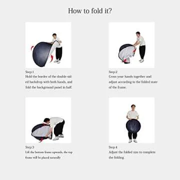 Kate 5x6.5ft(1.5x2m) Collapsible Backdrop Grey Blue Texture Pop up Reversible Photography Backgrounds for Zoom Video Meetings