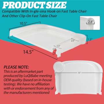 LuQiBabe Baby Dining Tray - Compatible with Inglesina Fast High Chair, Ideal for Meal Time