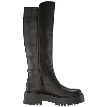 Sam Edelman Elayna Combat Boot Black Leather 8 Medium