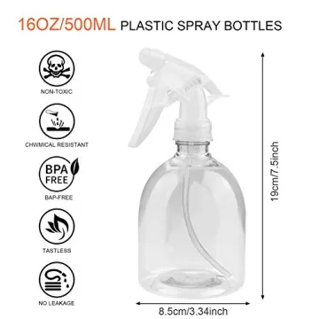 Woaiwo-q 16oz Plastic Spray Bottles for Cleaning Solutions