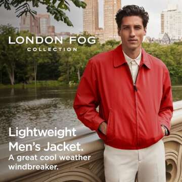 London Fog Men's Auburn Zip-Front Golf Jacket (Regular & Big-Tall Sizes), Chili, Small
