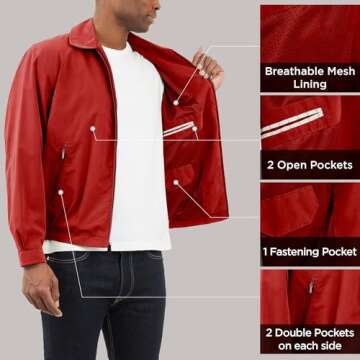 London Fog Men's Auburn Zip-Front Golf Jacket (Regular & Big-Tall Sizes), Chili, Small