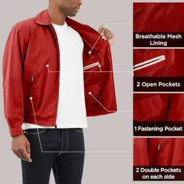 London Fog Men's Auburn Zip-Front Golf Jacket (Regular & Big-Tall Sizes), Chili, Small